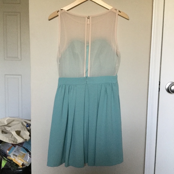 Modcloth Mint Green Floral Lace Dress with POCKETS - Picture 7 of 12